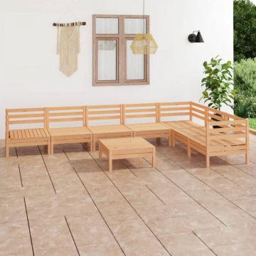 Set mobilier de grădină, 8 piese, lemn masiv de pin