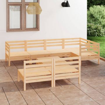 Set mobilier de grădină, 8 piese, lemn masiv de pin