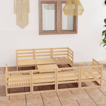 Set mobilier de grădină, 8 piese, lemn masiv de pin