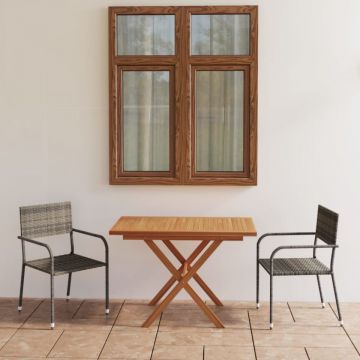 Set mobilier grădină, 3 piese, poliratan și lemn masiv acacia
