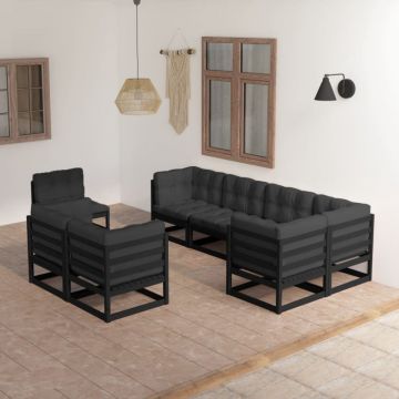 Set mobilier grădină cu perne, 8 piese, lemn masiv pin