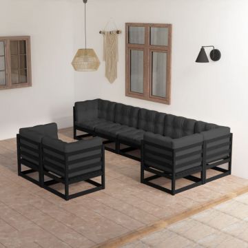Set mobilier grădină cu perne, 8 piese, lemn masiv pin