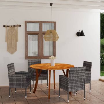 Set mobilier pentru grădină, 5 piese, antracit