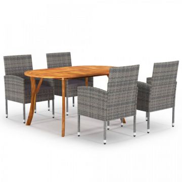 Set mobilier pentru grădină, 5 piese, antracit