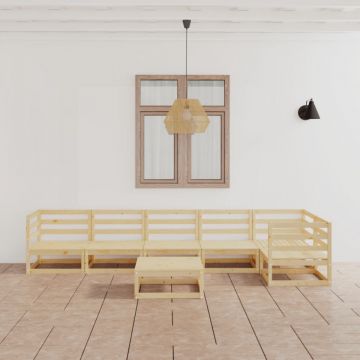 Set mobilier relaxare de grădină, 7 piese, lemn masiv de pin