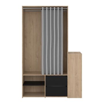 Set pentru hol negru/cu aspect de lemn de stejar Kit – Tvilum