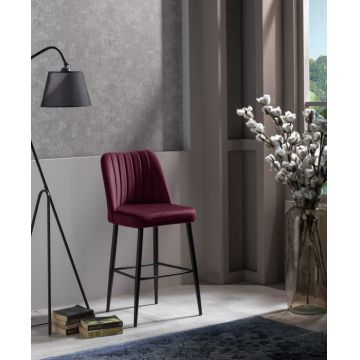 Set scaun de bar (4 bucati), Vento - Rosu bordo