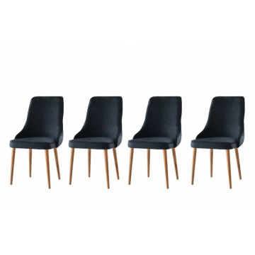 Set scaune (4 bucati), Seyhan - Negru - 1
