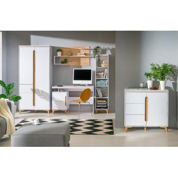 Set de dormitor pentru adolescenți GAMMA 1 Alb / Frasin De Munte
