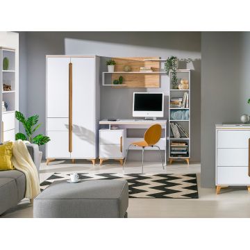 Set de dormitor pentru adolescenți GAMMA 2 Alb / Frasin De Munte