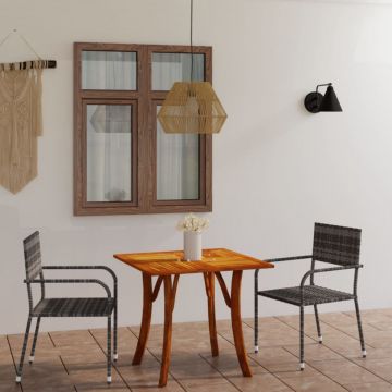Set de masă pentru grădină, 3 piese, gri