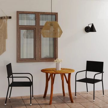 Set de masă pentru grădină, 3 piese, negru