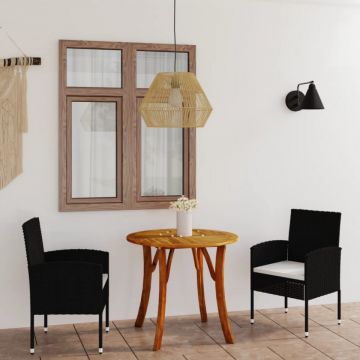 Set de masă pentru grădină, 3 piese, negru