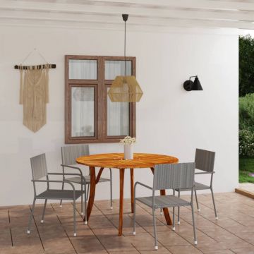 Set de masă pentru grădină, 5 piese, antracit