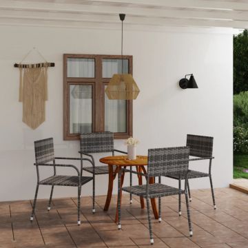 Set de masă pentru grădină, 5 piese, gri