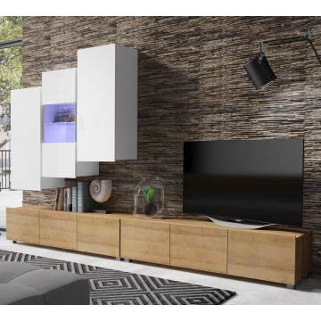 Set de mobilier CALABRIA 11 Alb / Stejar Auriu