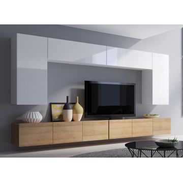 Set de mobilier CALABRIA 15 Alb / Stejar Auriu