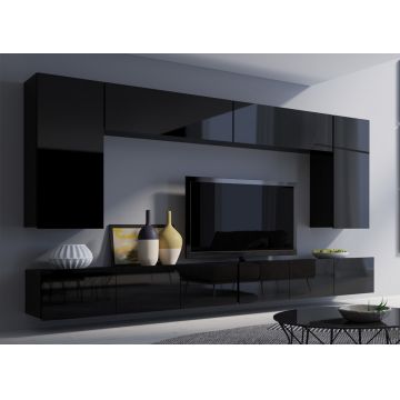 Set de mobilier CALABRIA 15 Negru / Negru Lucios