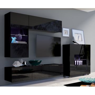 Set de mobilier CALABRIA 3 Negru / Negru Lucios