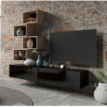 Set de mobilier CALABRIA 30 Negru / Negru Lucios