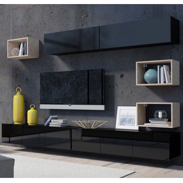 Set de mobilier CALABRIA 31 Negru / Negru Lucios