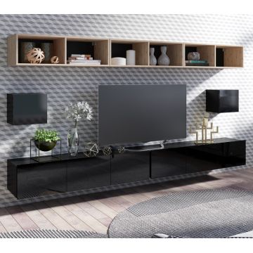 Set de mobilier CALABRIA 34 Negru / Negru Lucios