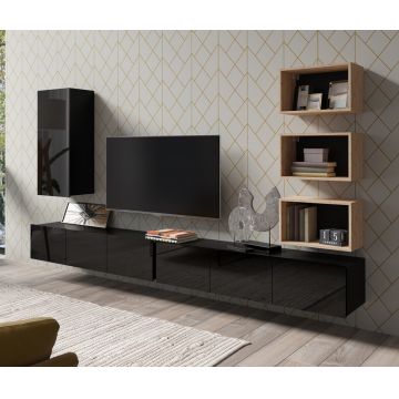 Set de mobilier CALABRIA 36 Negru / Negru Lucios