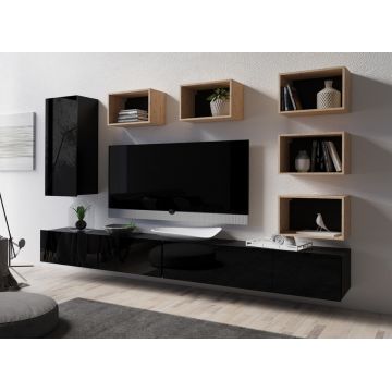 Set de mobilier CALABRIA 37 Negru / Negru Lucios