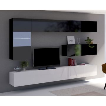 Set de mobilier CALABRIA 4 Negru / Alb Lucios