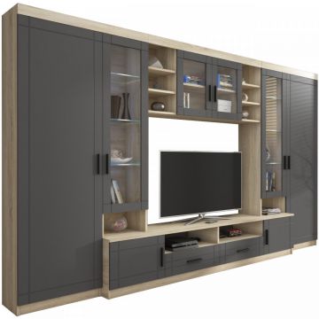 Set de mobilier PARIS Stejar Sonoma / Grafit
