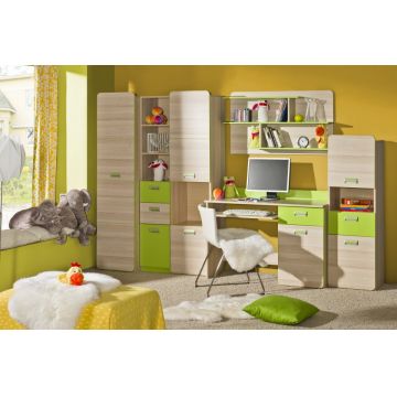 Set de mobilier pentru copii / tineret LOREN 2 Gri / Verde
