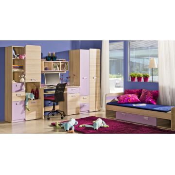 Set de mobilier pentru copii / tineret LOREN 3 Gri / Violet