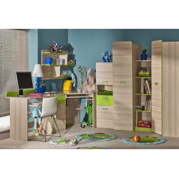 Set de mobilier pentru copii / tineret LOREN 5 Gri / Verde