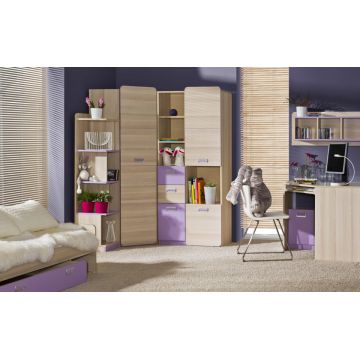 Set de mobilier pentru copii / tineret LOREN 6 Gri / Violet
