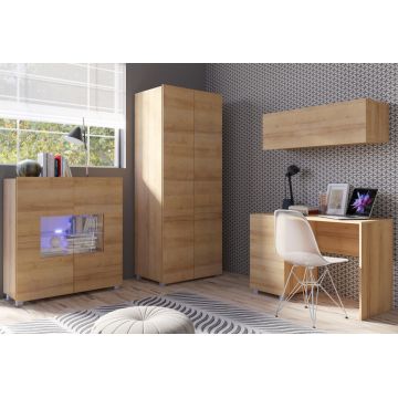 Set de mobilier pentru tineret CALABRIA 8 Stejar Auriu