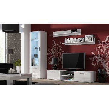Set de mobilier SOHO 1A Alb / Alb Lucios