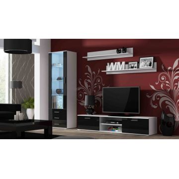 Set de mobilier SOHO 1B Alb / Negru Lucios