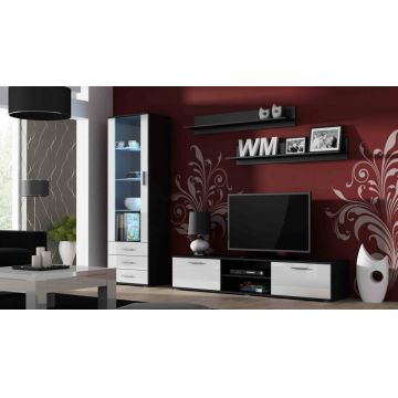 Set de mobilier SOHO 1C Negru / Alb Lucios