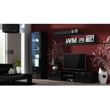 Set de mobilier SOHO 1D Negru / Negru Lucios