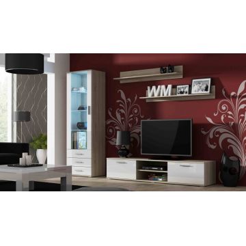 Set de mobilier SOHO 1E Stejar Sonoma / Alb Lucios