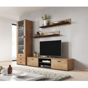 Set de mobilier SOHO 1I Stejar Lefkas / Negru