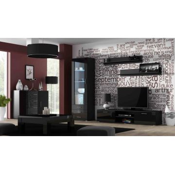 Set de mobilier SOHO 2D Negru / Negru Lucios