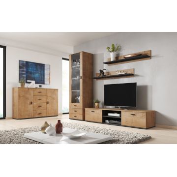 Set de mobilier SOHO 2I Stejar Lefkas / Negru