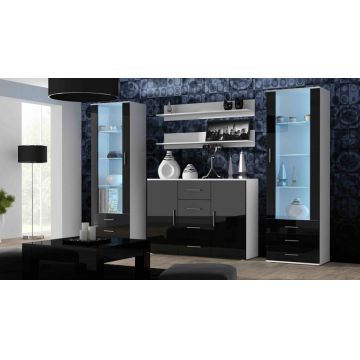 Set de mobilier SOHO 3B Alb / Negru Lucios