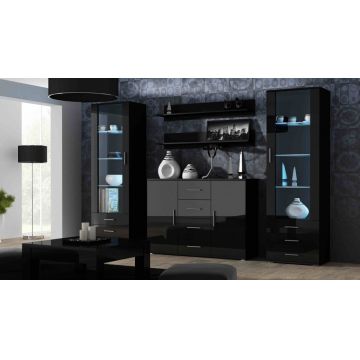 Set de mobilier SOHO 3D Negru / Negru Lucios