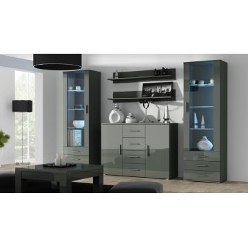 Set de mobilier SOHO 3H Gri / Gri Lucios