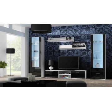 Set de mobilier SOHO 4B Alb / Negru Lucios