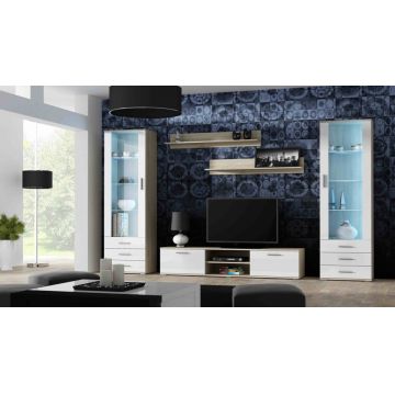 Set de mobilier SOHO 4E Stejar Sonoma / Alb Lucios