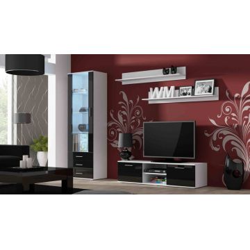 Set de mobilier SOHO 7B Alb / Negru Lucios