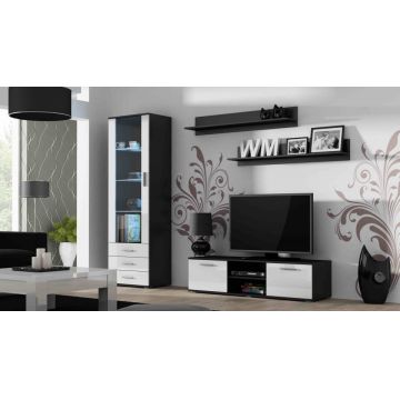 Set de mobilier SOHO 7C Negru / Alb Lucios